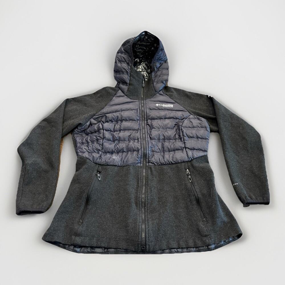 Columbia Titanium Womens Omni Heat Hooded Puffer Full Zip Jacket Size M AK0319